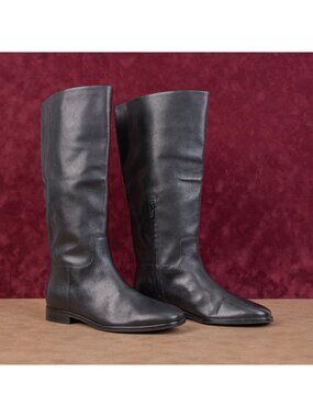 Vince Margaret Wmn Margaret Black Leather Riding Equestrian Boots 7.5US EUR38